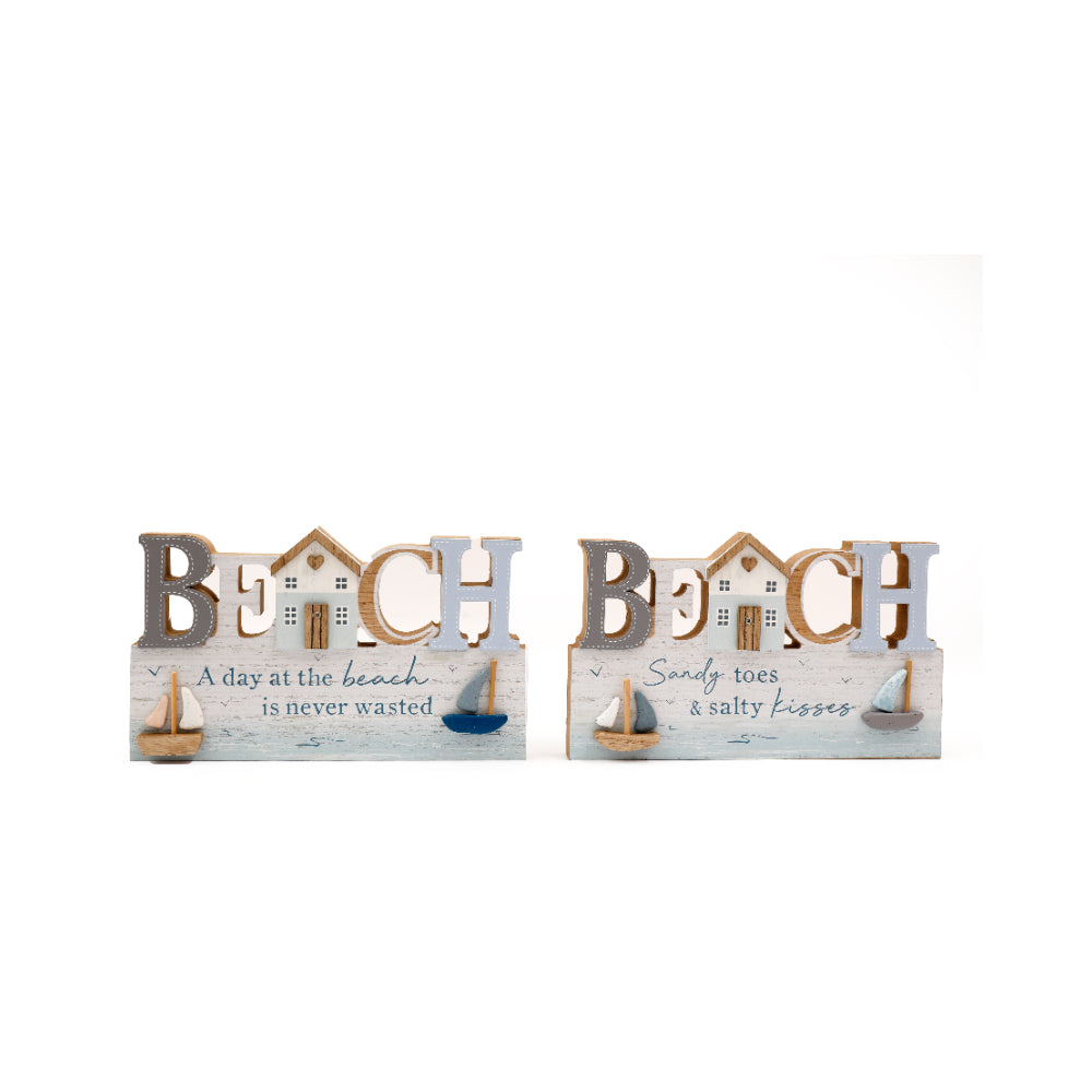 Beach Decor Sign Wall Plaque for Coastal Home Interior | 24 x 14.5cm