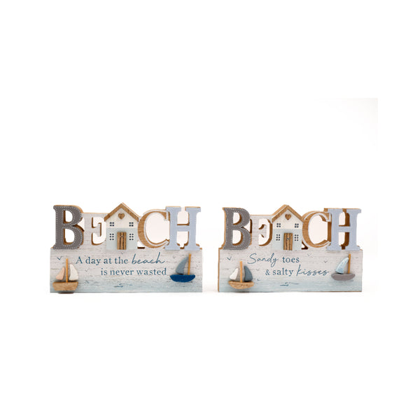 Beach Decor Sign Wall Plaque for Coastal Home Interior | 24 x 14.5cm