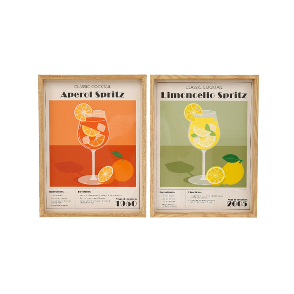 Aperol and Limon Cocktail Bar Wall Art Illustration | 30 x 40cm