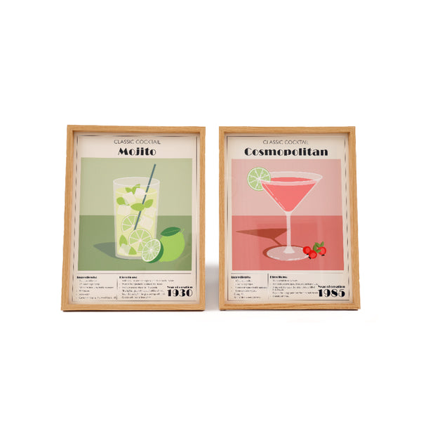 Mojito/Cosmo Cocktail Wall Decor Art Print Poster | 30 x 40cm