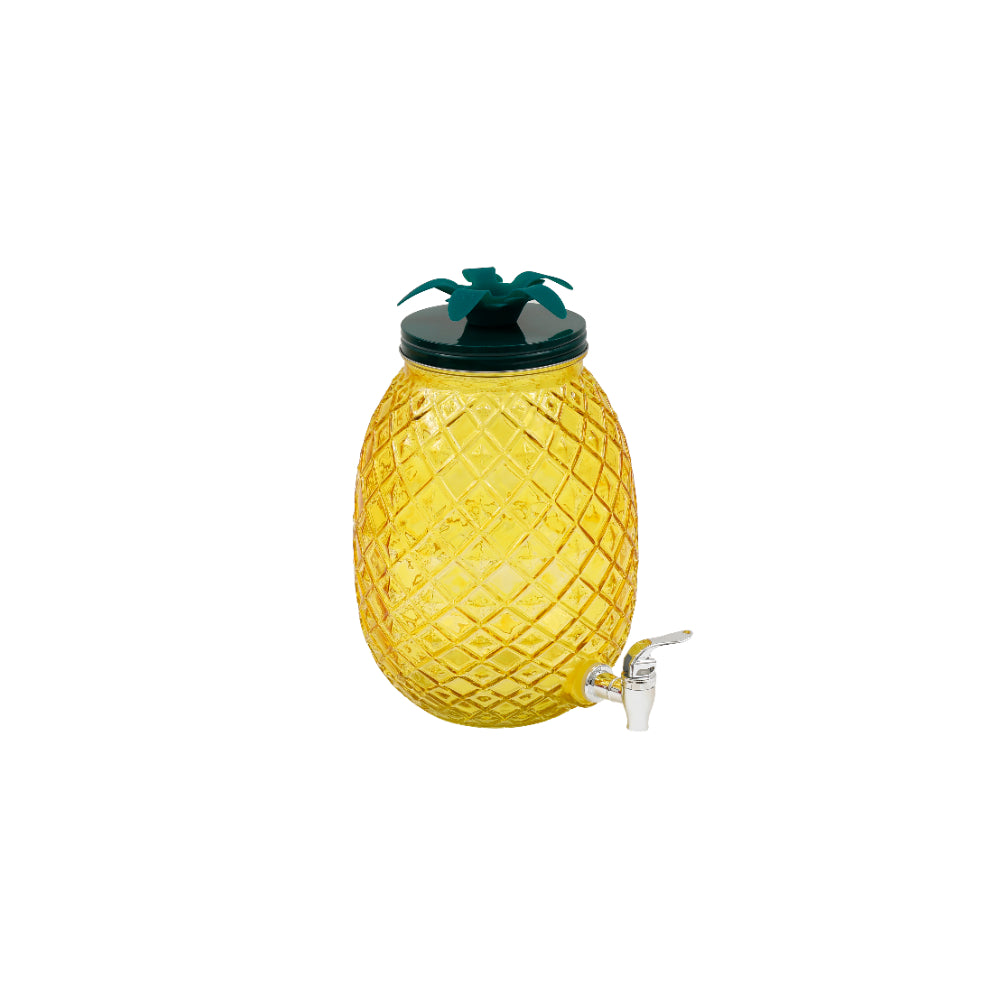 Pineapple-Shaped Glass Drink Dispenser | 6L, Pineapple Design