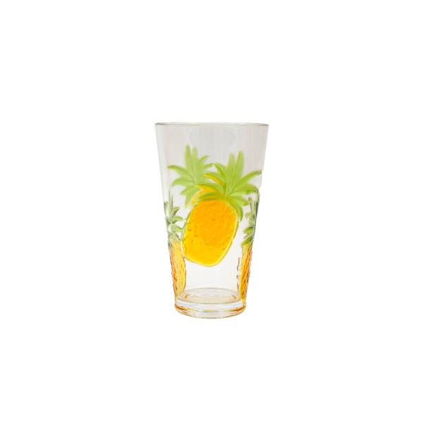 Pineapple Design Highball Drinking Glass | 16.3cm Height, Tall