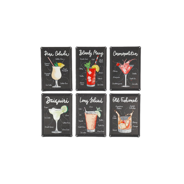 Cocktail Wall Art Print | Black, Small, Rectangular, 14 x 20cm