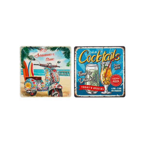 Summer Cocktail Art Square Wall Art Print | Home Décor, 20 x 20