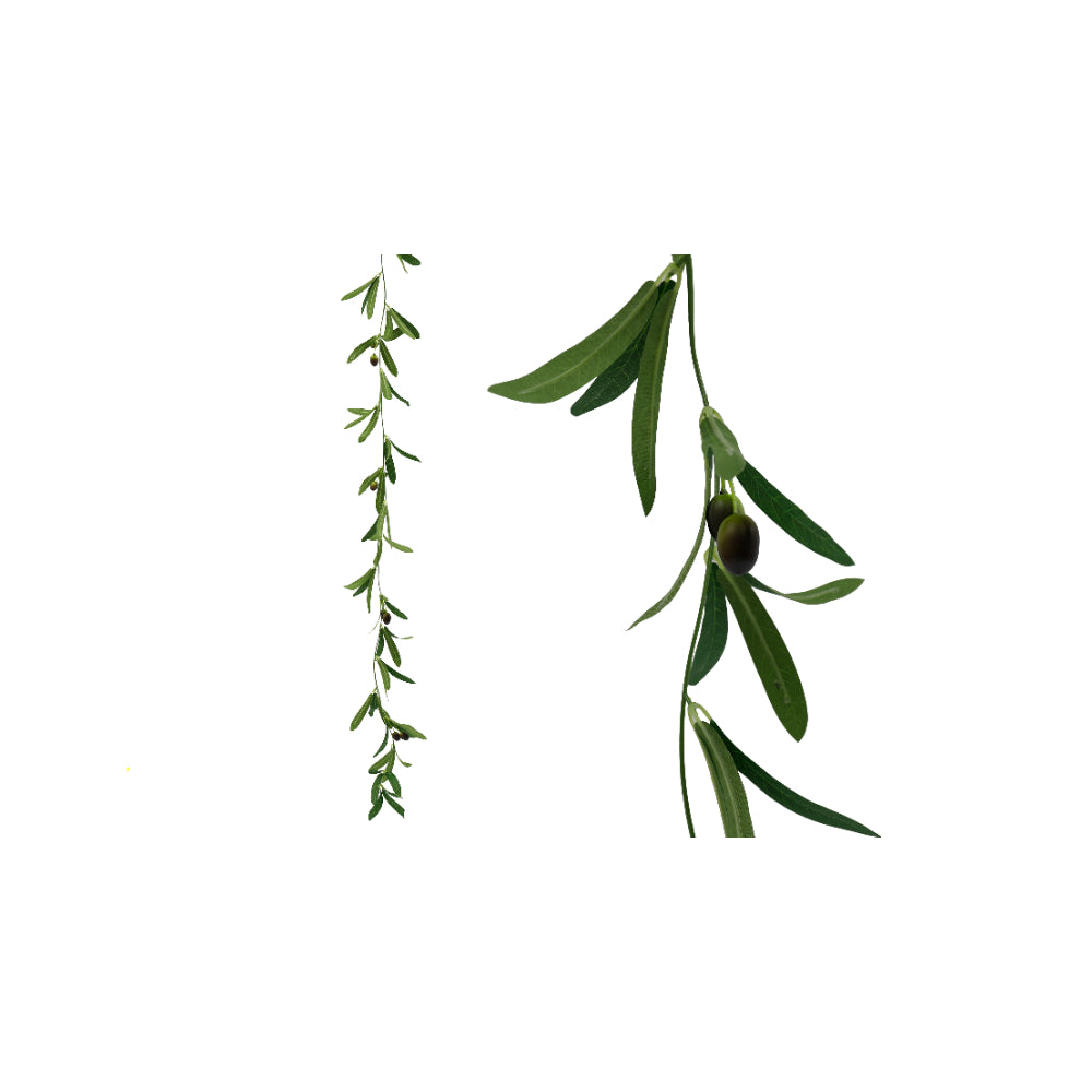 Green Olive Leaf Garland Foliage Decoration | 120cm, Hanging