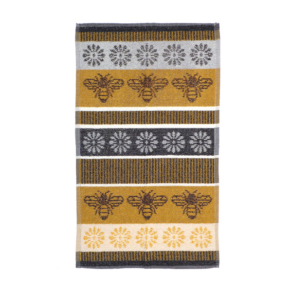 Country Club Bee and Floral Jacquard Tea Towels | Pack of 2, Mustard