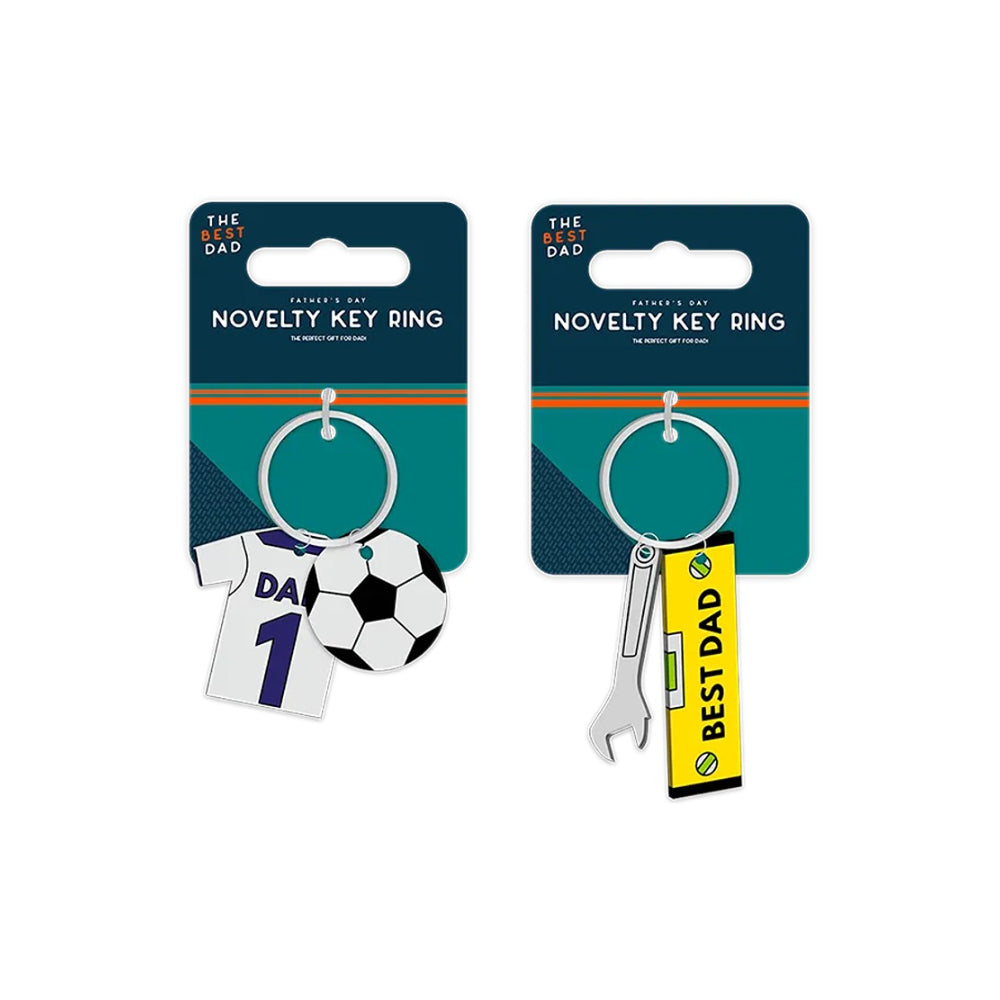 Best Dad Father's Day Novelty Keyring | Assorted Sports and Tool Charms
