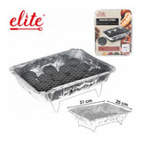 Elite Disposable BBQ Grill with Charcoal and Mesh | 31 x 25 x 5cm