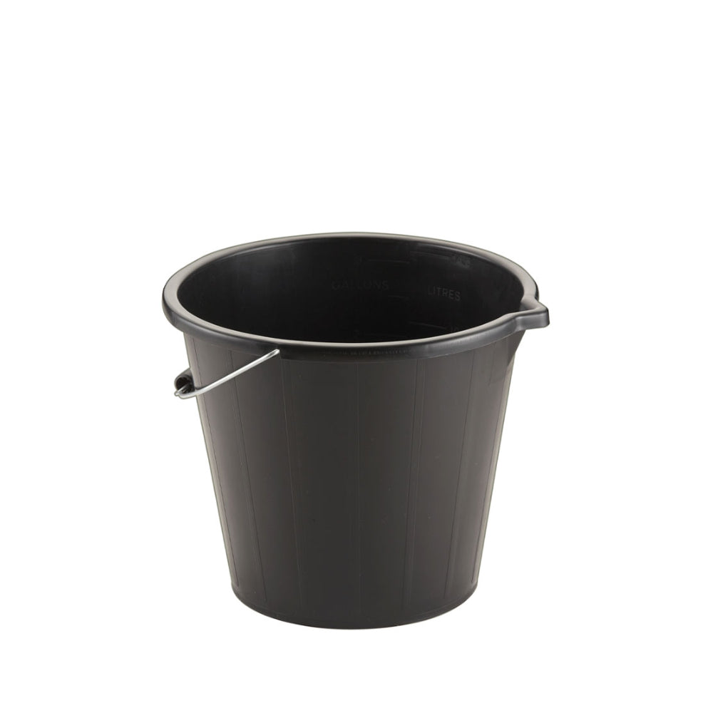 Strata Large Lipped Tuff Bucket | 14.5L, Black, Pouring Spout