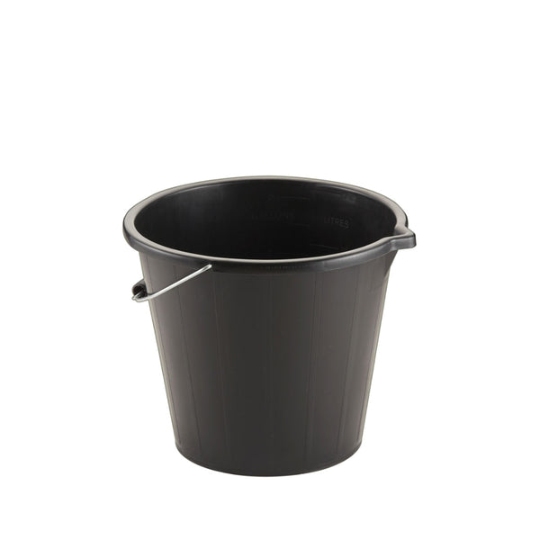 Strata Large Lipped Tuff Bucket | 14.5L, Black, Pouring Spout