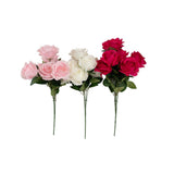 Artifical Rose Bush 3 Cols | Deluxe Assorted Designs | 3 Assorted Colours