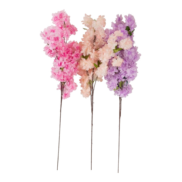 3 Cols Blossom Stem | 99cm | 3 Assorted Colours