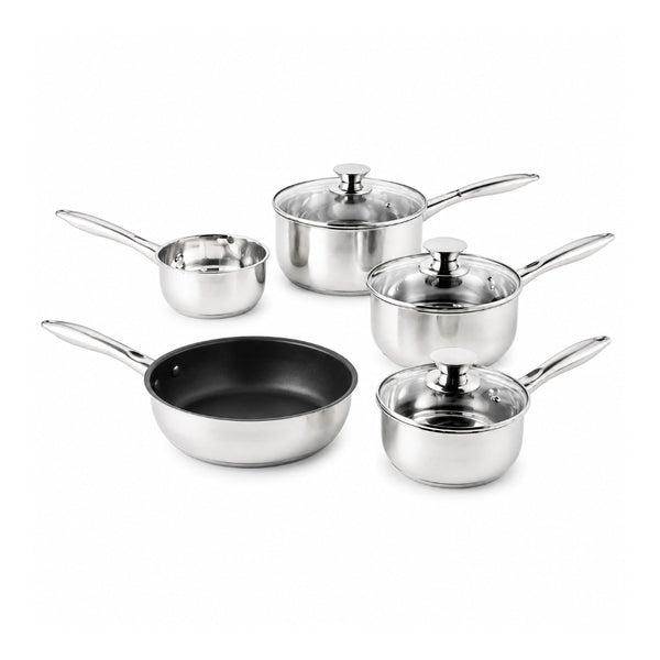 Russell Hobbs Classic Stainless Steel Saucepan Set | 5 Pieces, Induction