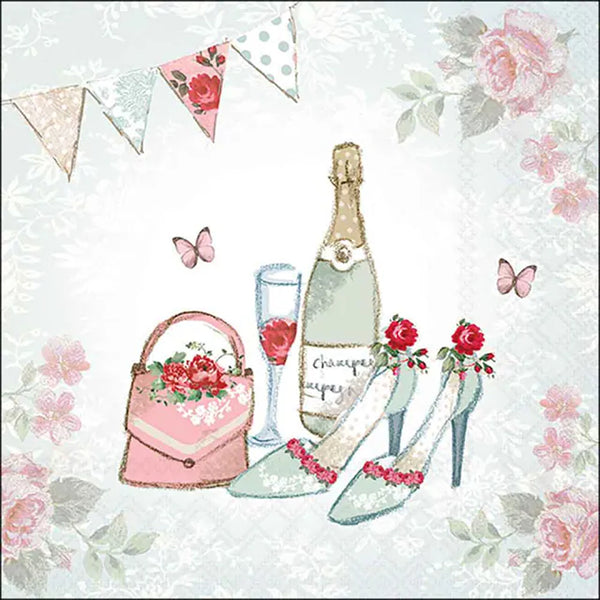 Ambiente Celebrate in Style Napkin | Pastel Champagne and Heels