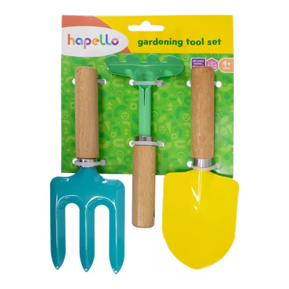 Children's Wooden Handle Garden Tool Set | Assorted Colours, Ages 4+