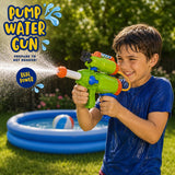 Pump Action Water Gun Toy - Assorted Colours, Large Tank, Ages 5+