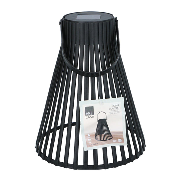 Arti Casa Black Outdoor Solar Lantern | Warm White LED, IP44, 20 x 33 cm