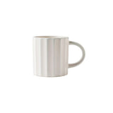 Grey Vertical Rib Stoneware Mug | Glossy Glazed Finish, Rounded Handle