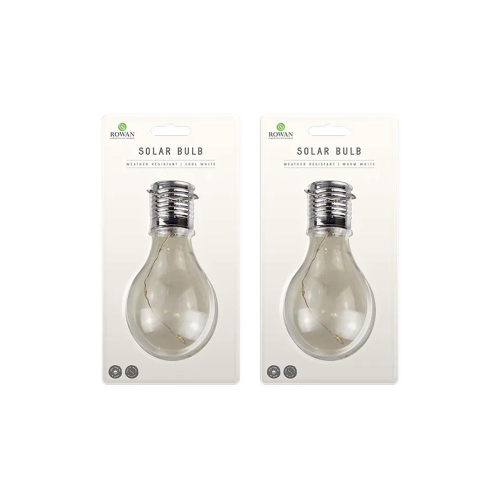 Rowan Solar LED Clear Bulb Light | Hanging, Assorted Cool or Warm White