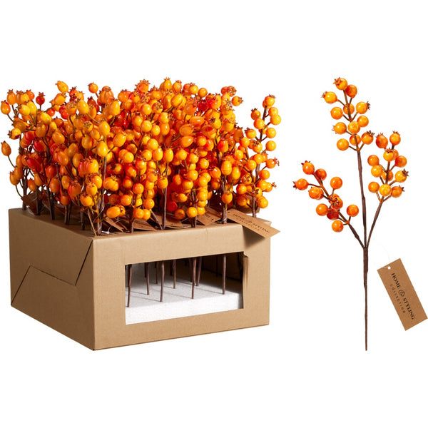 Branch w Berries - Orange - 34cm