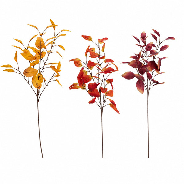 Large Decorative Eucalyptus Leaf Stems - 3 Assorted Autumnal Colours