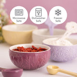 Kilner Embossed Mini Bowl Set | Pack of 4, Assorted Pastel Colours