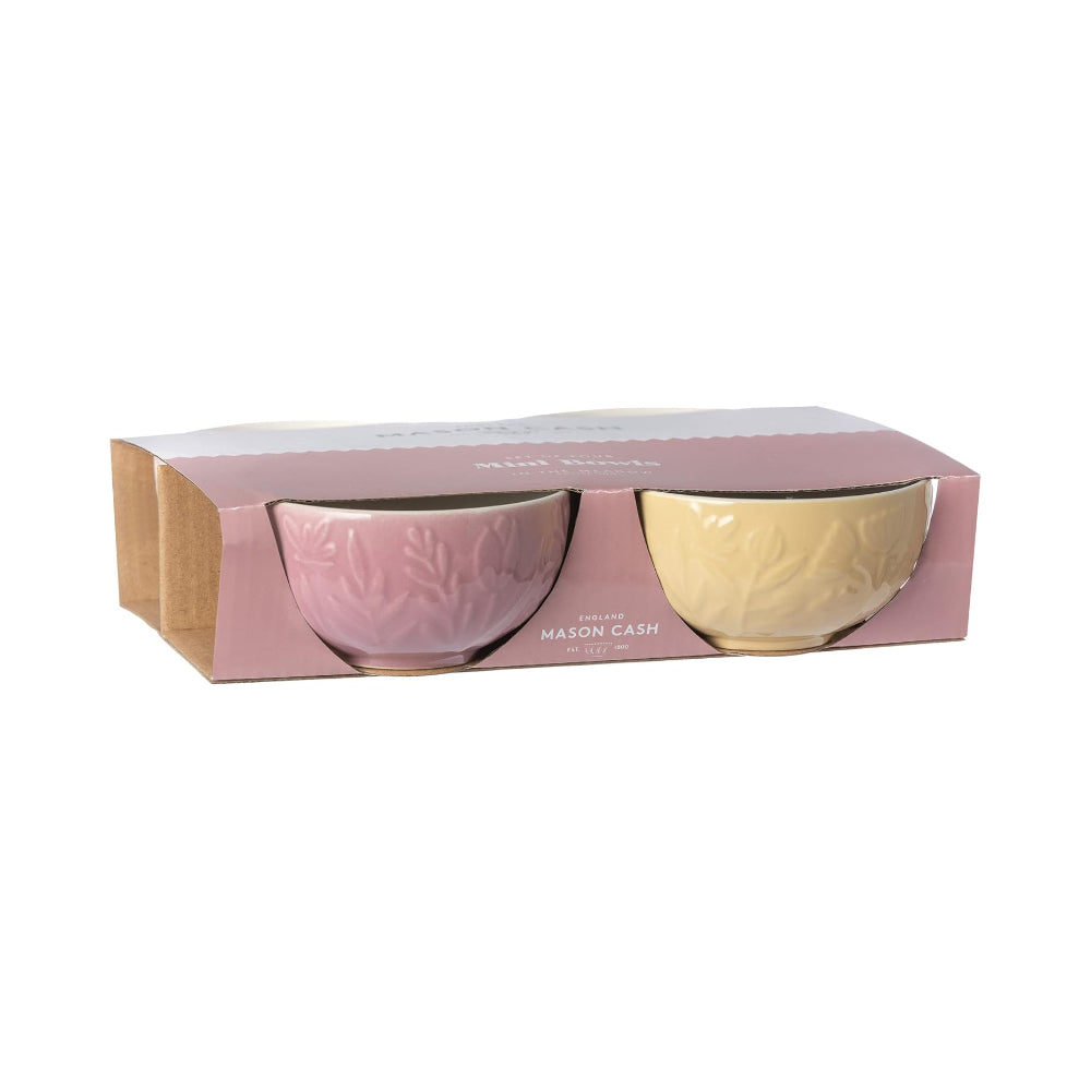 Kilner Embossed Mini Bowl Set | Pack of 4, Assorted Pastel Colours