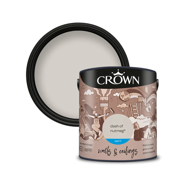 Crown Paint Dash of Nutmeg Matt Emulsion Paint | 2.5L, Walls and Ceilings