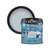 Crown Paint Soft Wave Matt Wall and Ceiling Paint | Blue-Grey, 2.5L