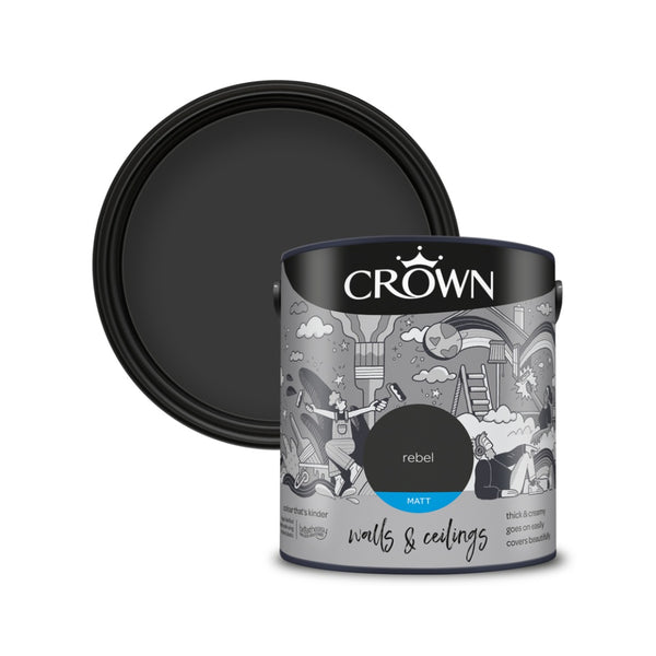 Crown Paint Rebel Matt Interior Paint | 2.5L, Walls and Ceilings