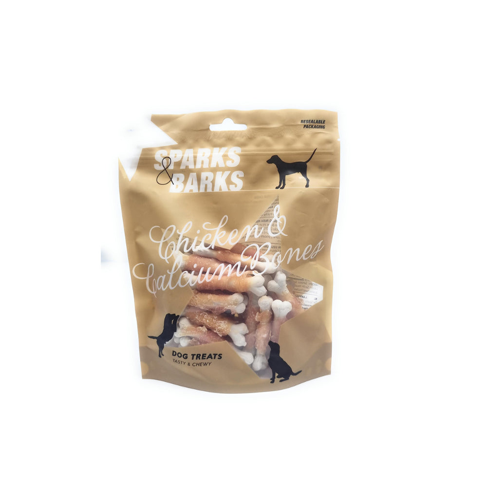 Sparks & Barks Chicken Calcium Bone Dog Treats | 300g, Resealable Pouch