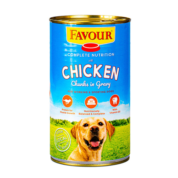 Favour Chicken Chunks in Gravy Wet Dog Food | 1240g, Working Dogs