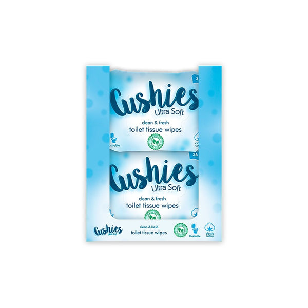 Classic Cotton Scent Flushable Toilet Wipes | Plastic-Free, Pack of 36