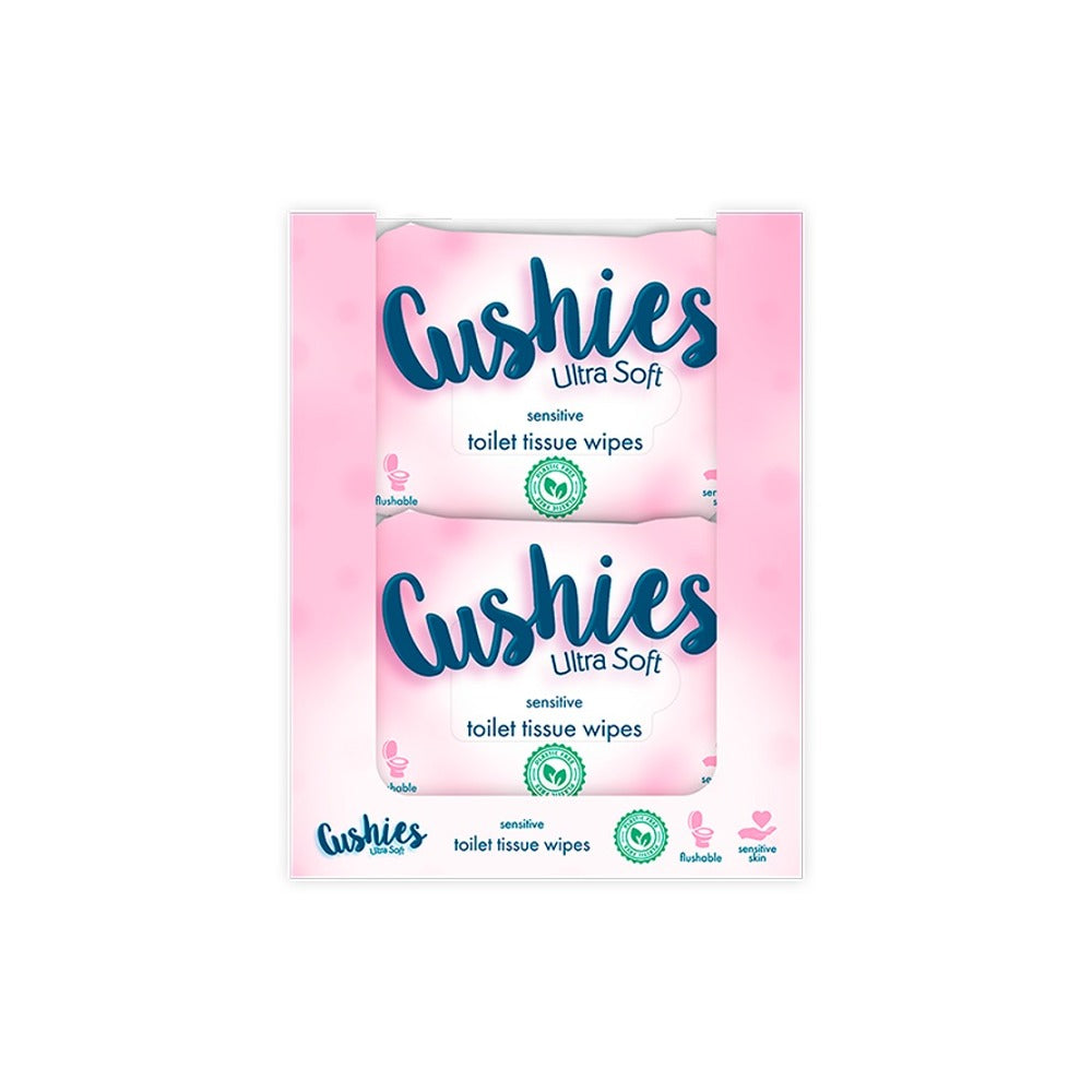 Sensitive Ultra-Soft Flushable Toilet Wipes | Plastic-Free, Pack of 36