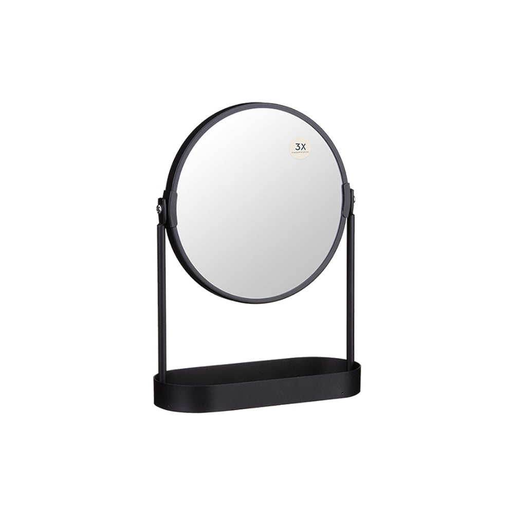 Bathroom Essentials Vanity Mirror - 3x Magnification - Black