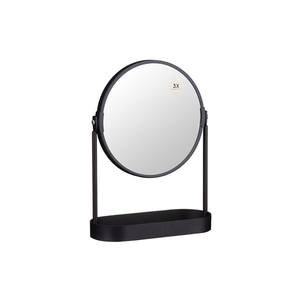 Bathroom Essentials Vanity Mirror - 3x Magnification - Black
