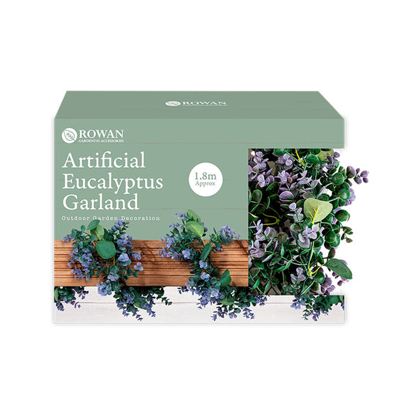 Rowan Artificial Eucalyptus Garland | 1.8m, Green and Purple