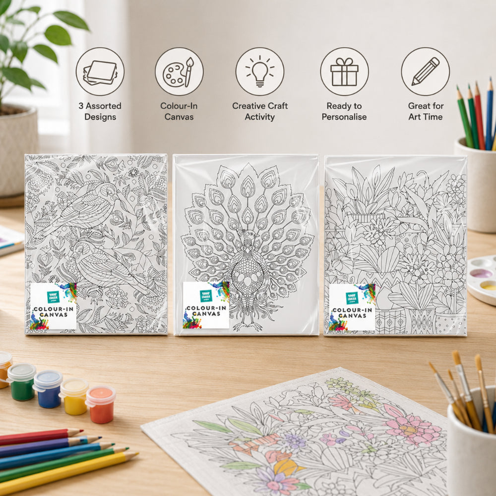 Colour-in Canvas Art Toy for Kids - Colouring and Craft Activity Set