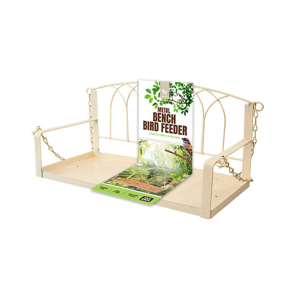 Finchleys Metal Bench Bird Feeder | Cream Hanging Garden Design