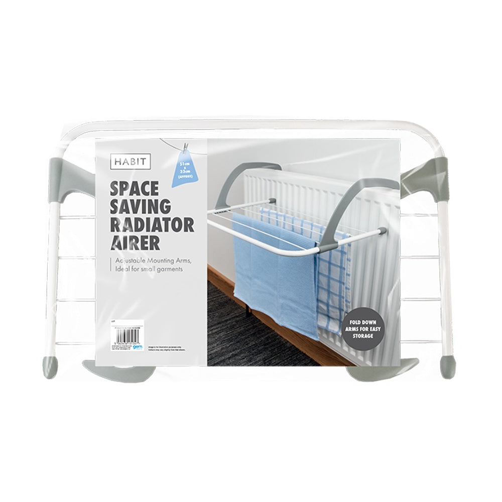Habit Radiator Airer Drying Rack - Grey and White - 51x33cm