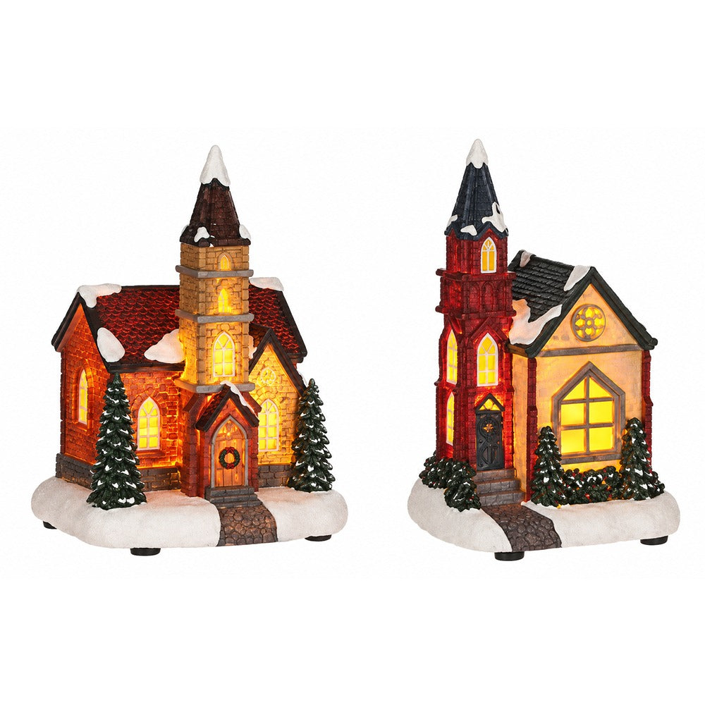 Luville Christmas Light Up Church | 15cm Table Decoration