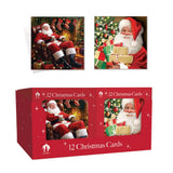 Festive Wonderland Traditional Santa Christmas Cards | Pack of 12, Assorted