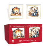Festive Wonderland Manger Scene Christmas Cards | Pack of 12, Assorted