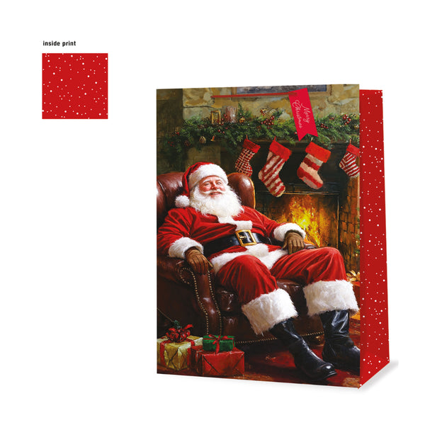 Festive Wonderland Traditional Santa Christmas Gift Bag | Extra Large, Red