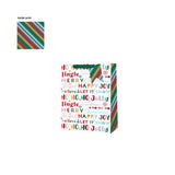 Festive Wonderland Jolly Text Christmas Gift Bag | Medium, Multicolour