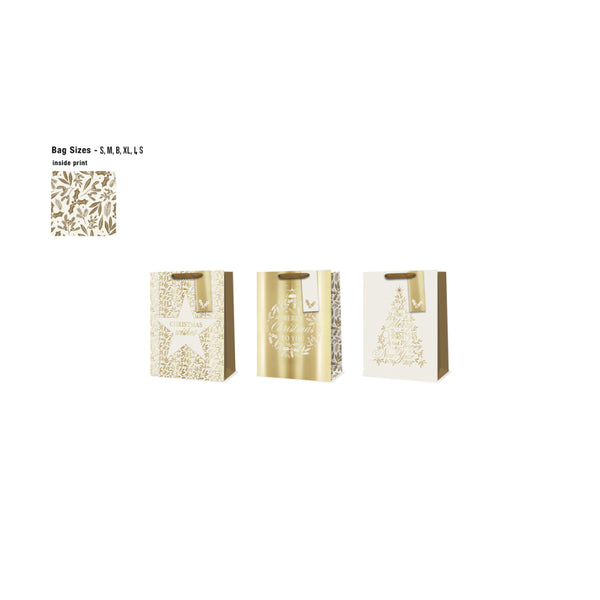 Festive Wonderland Small Golden Icons Mix Gift Bag | Assorted Designs