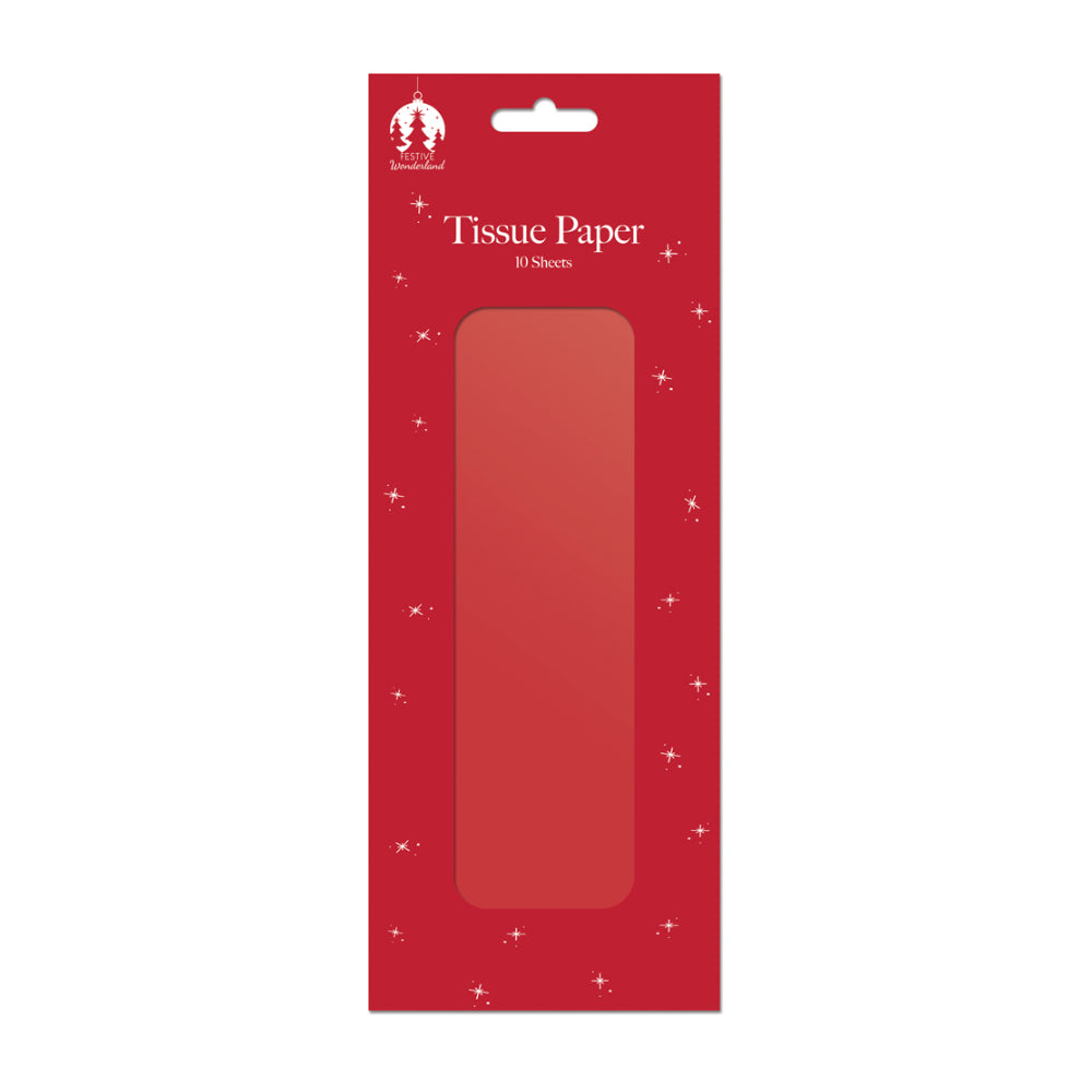 Festive Wonderland Red Christmas Tissue Paper | Pack of 10 Sheets