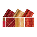 Festive Wonderland Christmas Foil Wrap | Assorted Red and Gold, 1.5m