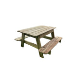 Wooden Picnic Table with Benches | Slatted Top, A-Frame Outdoor
