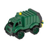 Green Refuse Truck Toy Vehicle | Chunky Wheels, Ribbed Body, City Play